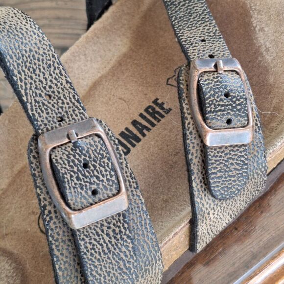 Cushionaire Luna Brown Strappy Comfort Sandals Leather Cork Footbed Women's 7M - Picture 8 of 16